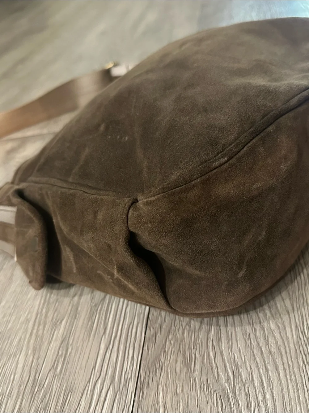 Made In Morocco Dark Brown Suede Leather Messenger Archive Bag Purse